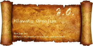 Hlavaty Orsolya névjegykártya